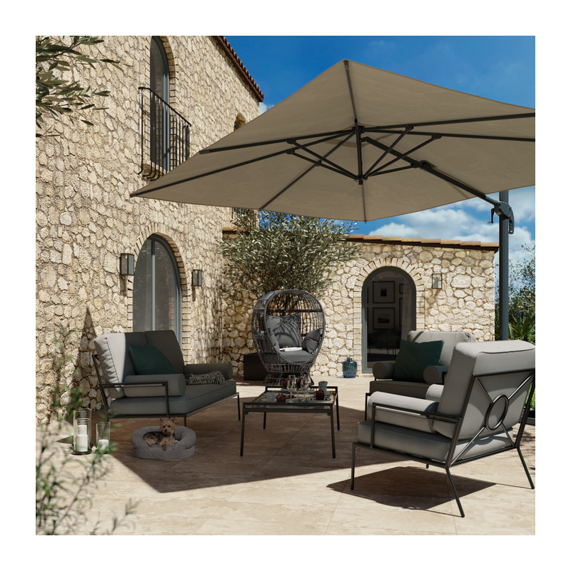 Parasol déporté Sombra rectangulaire L40cm Beige - NATERIAL - 83719280