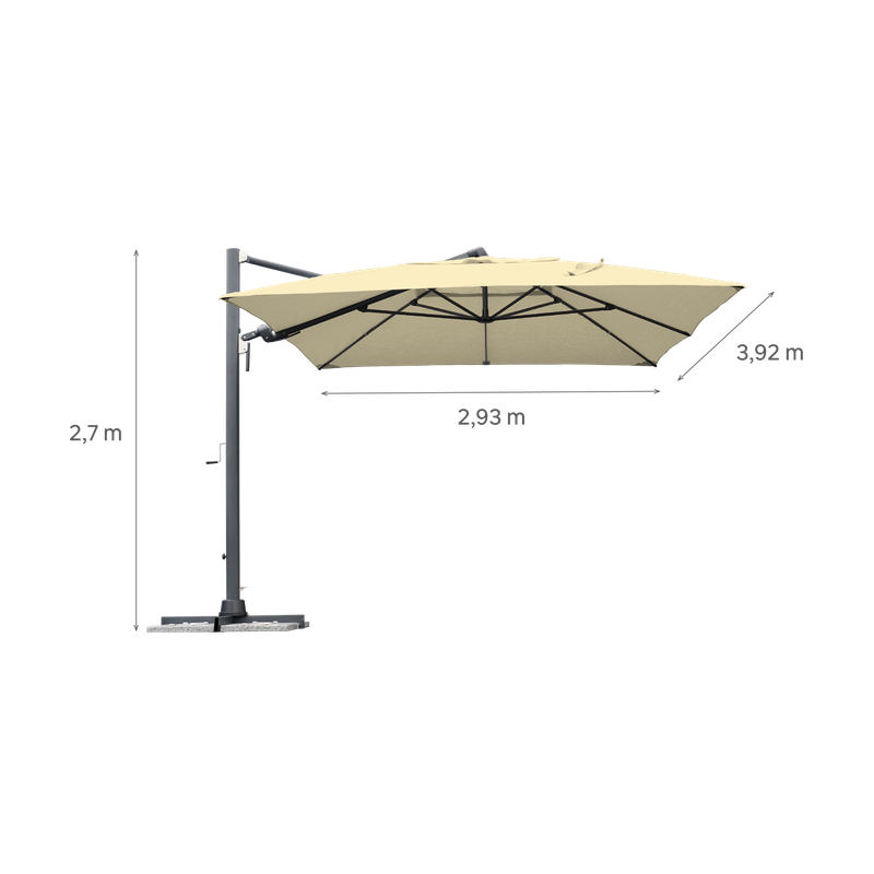 Parasol déporté Sombra rectangulaire L40cm Beige - NATERIAL - 83719280