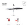 Parasol double Sombra 3x3 Gris - NATERIAL - 86549100