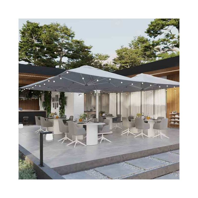 Parasol quadruple Sombra 620x620cm Gris - NATERIAL - 86549058