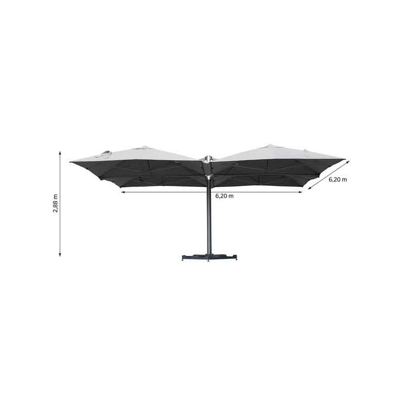 Parasol quadruple Sombra 620x620cm Gris - NATERIAL - 86549058