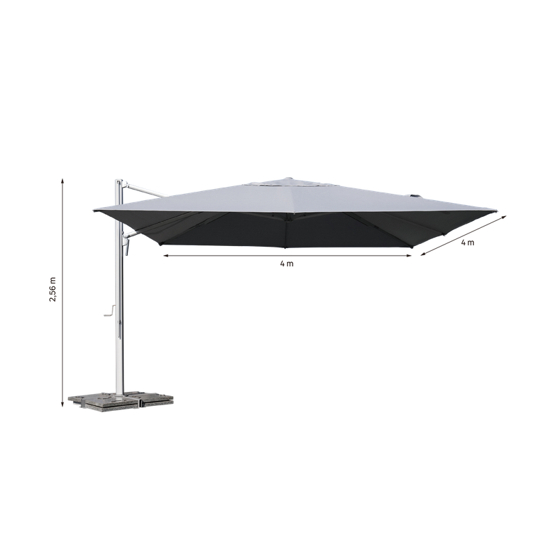 Parasol déporté Sombra 4x4 m Gris - NATERIAL - 86549095