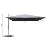 Parasol déporté Sombra 4x4 m Gris - NATERIAL - 86549095