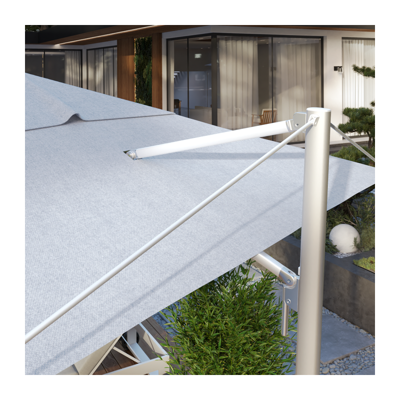 Parasol déporté Sombra 4x4 m Gris - NATERIAL - 86549095