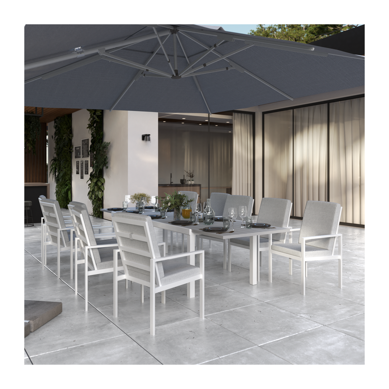 Parasol déporté Sombra 4x4 m Gris - NATERIAL - 86549095