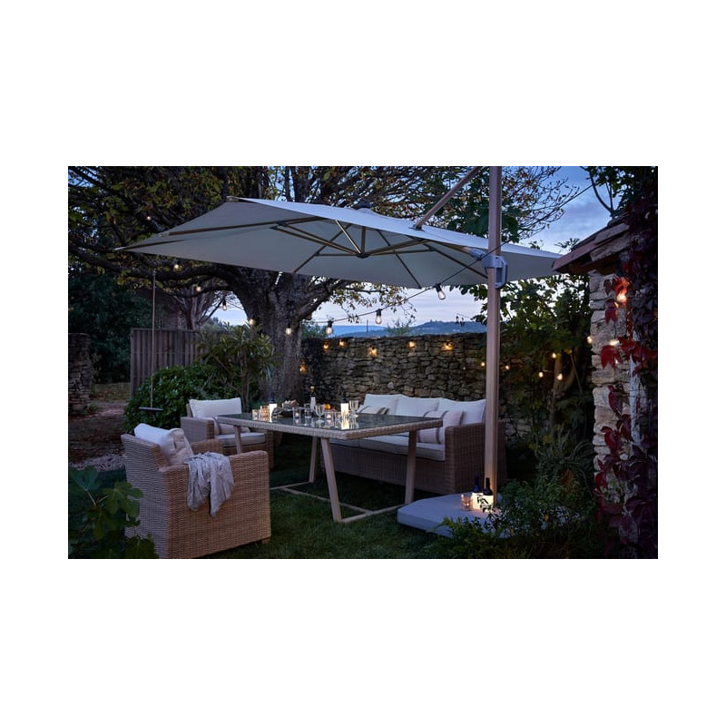 Parasol déporté Sonora II 391x282 cm Blanc - NATERIAL - 87100484