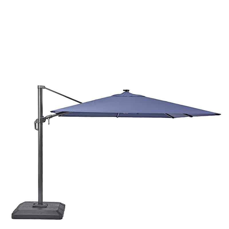 Parasol déporté Sonora II LED + Pied L.288 x l.288 cm Marin - NATERIAL - 87100483