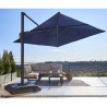 Parasol déporté Sonora II LED + Pied L.288 x l.288 cm Marin - NATERIAL - 87100483