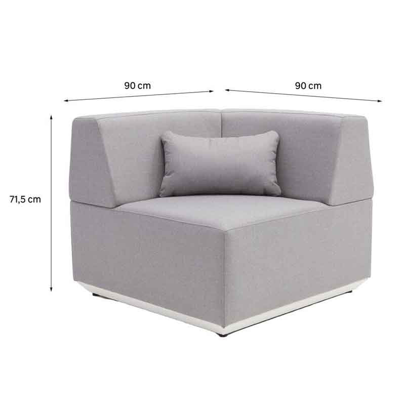 Module de coin Neptune en aluminium Gris - NATERIAL - 86549083