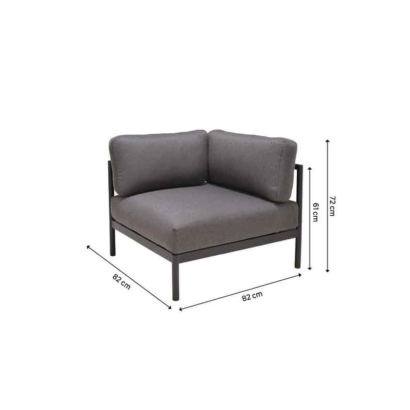 Module corner Idunn en aluminium et olefin Noir - NATERIAL