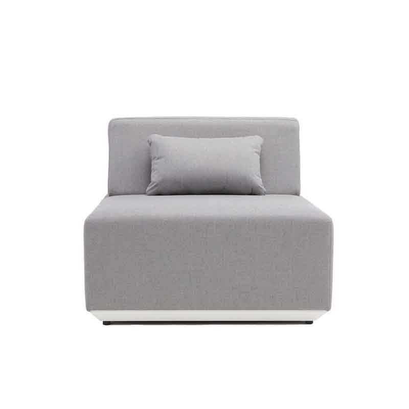 Module Neptune 1 personne en aluminium Blanc /Coussin Gris - NATERIAL - 86549125