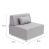 Module Neptune 1 personne en aluminium Blanc /Coussin Gris - NATERIAL - 86549125