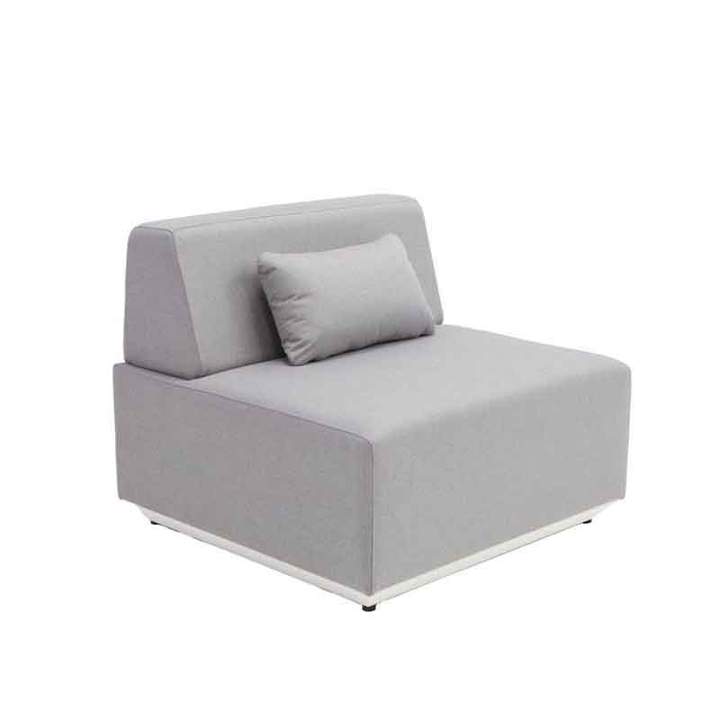 Module Neptune 1 personne en aluminium Blanc /Coussin Gris - NATERIAL - 86549125