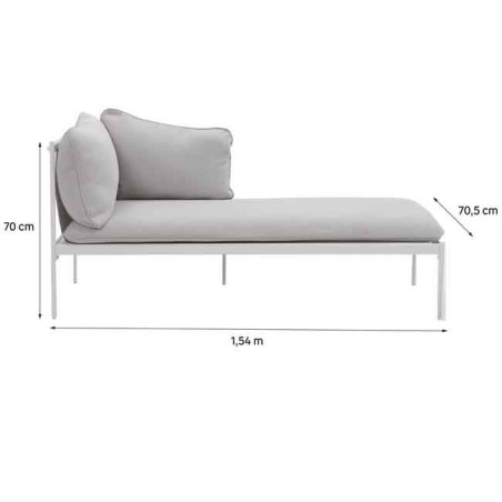 Méridienne Sigma en acier avec coussin déhoussable Blanc - NATERIAL - 86545481