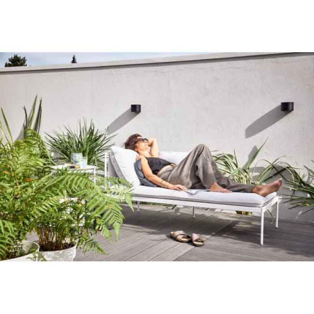 Méridienne Sigma en acier avec coussin déhoussable Blanc - NATERIAL - 86545481