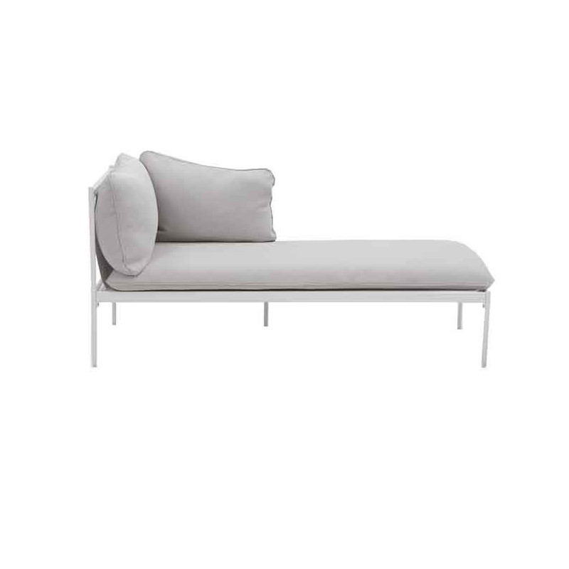 Méridienne Sigma en acier avec coussin déhoussable Blanc - NATERIAL - 86545481