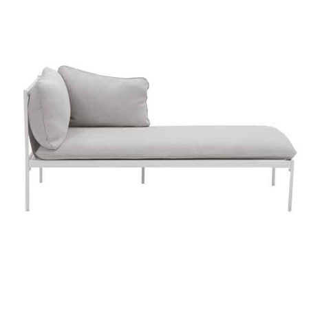 Méridienne Sigma en acier avec coussin déhoussable Blanc - NATERIAL - 86545481
