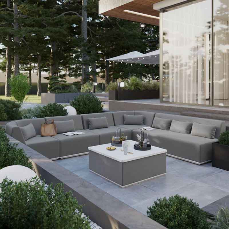 Canapé 3 places Neptune en aluminium Gris - NATERIAL - 86549103