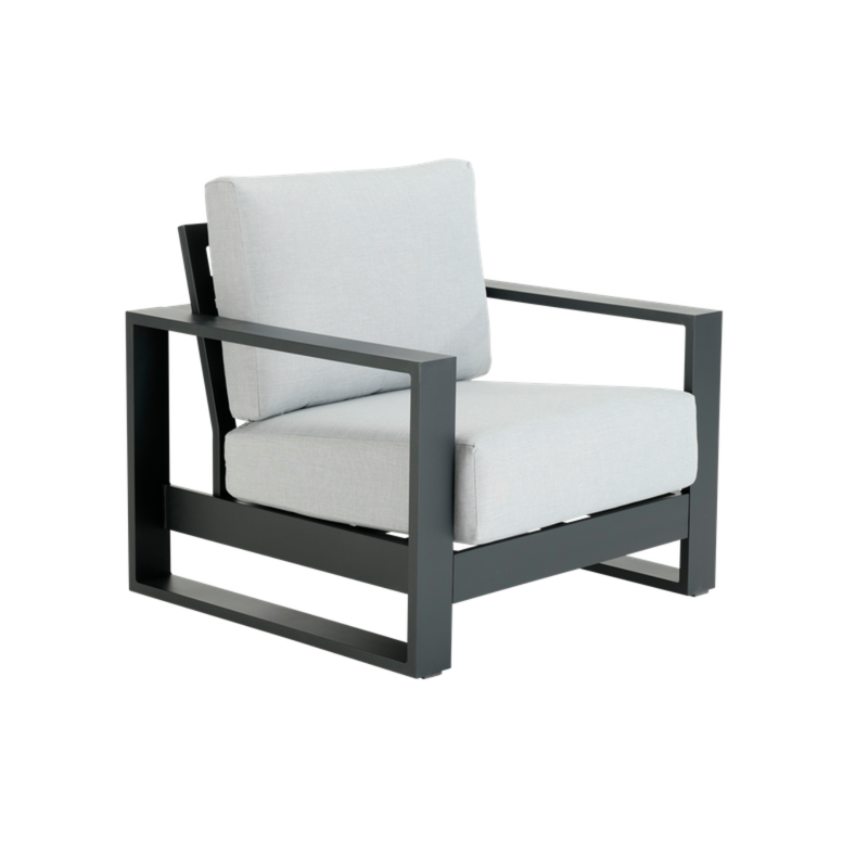 Fauteuil Athena en aluminium avec coussin Gris - NATERIAL - 86549128