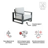 Fauteuil Athena en aluminium avec coussin Gris - NATERIAL - 86549128