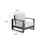 Fauteuil Athena en aluminium avec coussin Gris - NATERIAL - 86549128