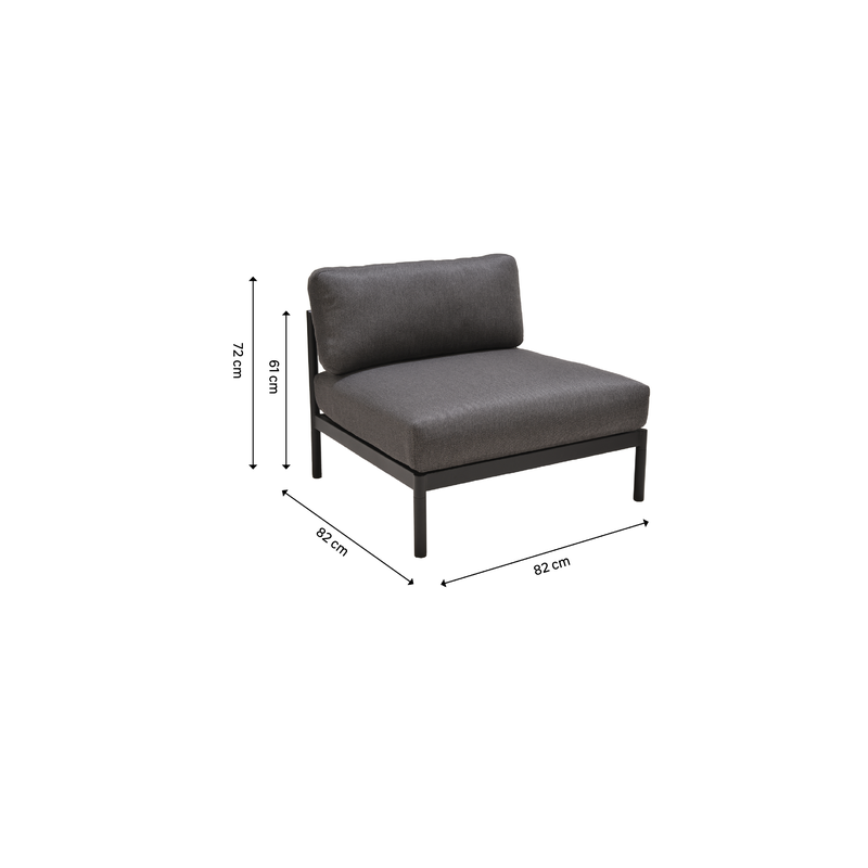 Fauteuil Idunn en aluminium et olefin Noir - NATERIAL - 86545477