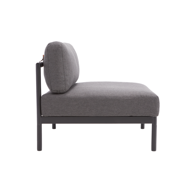 Fauteuil Idunn en aluminium et olefin Noir - NATERIAL - 86545477