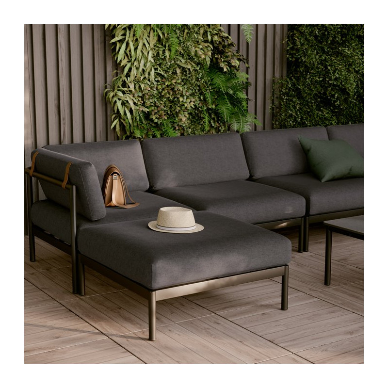Fauteuil Idunn en aluminium et olefin Noir - NATERIAL - 86545477