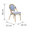 Chaise de jardin Paris en aluminium et résine tressée Bleu/Blanc - NATERIAL - 86549053