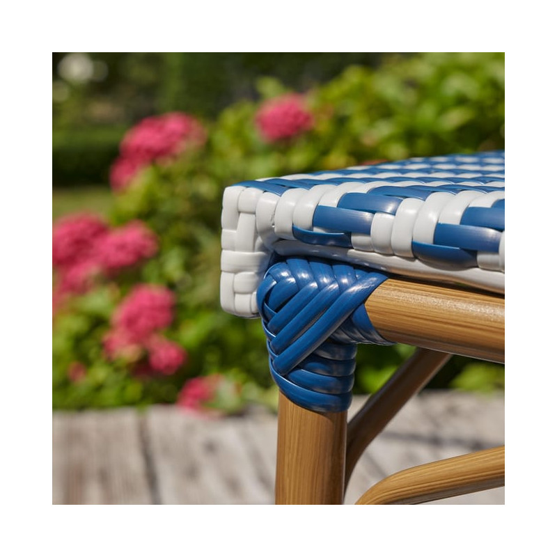 Chaise de jardin Paris en aluminium et résine tressée Bleu/Blanc - NATERIAL - 86549053
