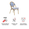 Chaise de jardin Paris en aluminium et résine tressée Bleu/Blanc - NATERIAL - 86549053
