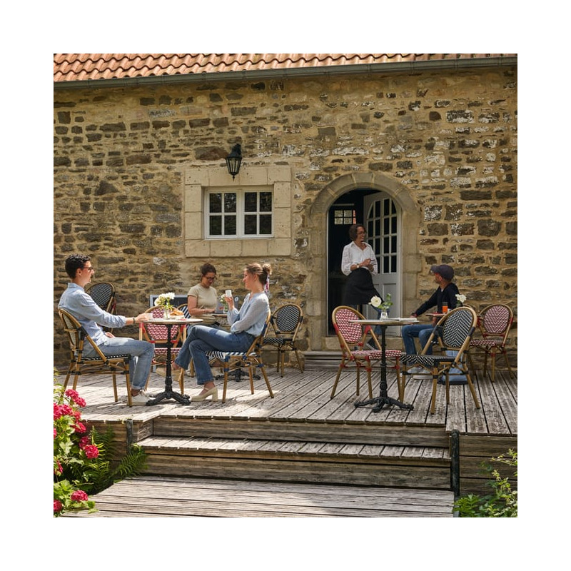Chaise de jardin Paris en aluminium et résine tressée Bleu/Blanc - NATERIAL - 86549053