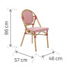 Chaise de jardin Paris en aluminium et résine tressée Rouge/Blanc - NATERIAL - 86549104