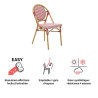 Chaise de jardin Paris en aluminium et résine tressée Rouge/Blanc - NATERIAL - 86549104