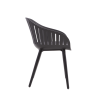 Fauteuil de jardin avec accoudoirs Idunn en aluminium Noir - NATERIAL - 86549057