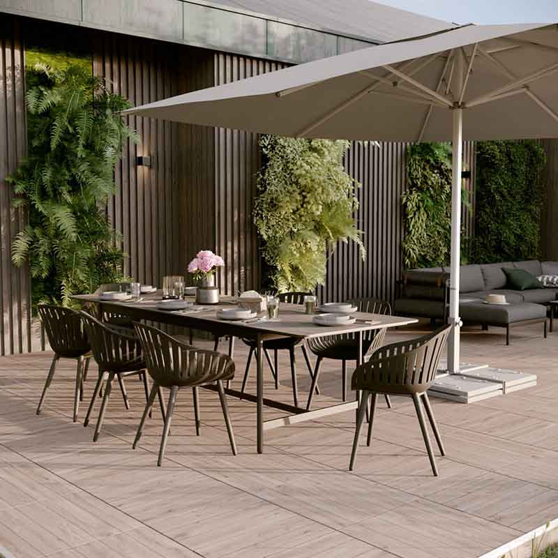 Fauteuil de jardin avec accoudoirs Idunn en aluminium Noir - NATERIAL - 86549057