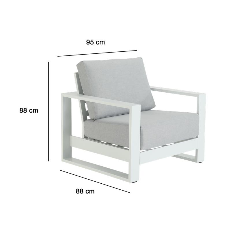 Fauteuil bas de jardin Athena en aluminium Blanc - NATERIAL - 86549121