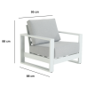 Fauteuil bas de jardin Athena en aluminium Blanc - NATERIAL - 86549121
