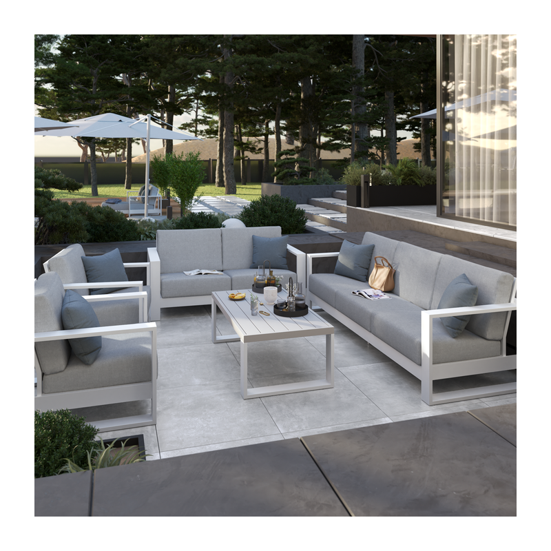 Fauteuil bas de jardin Athena en aluminium Blanc - NATERIAL - 86549121