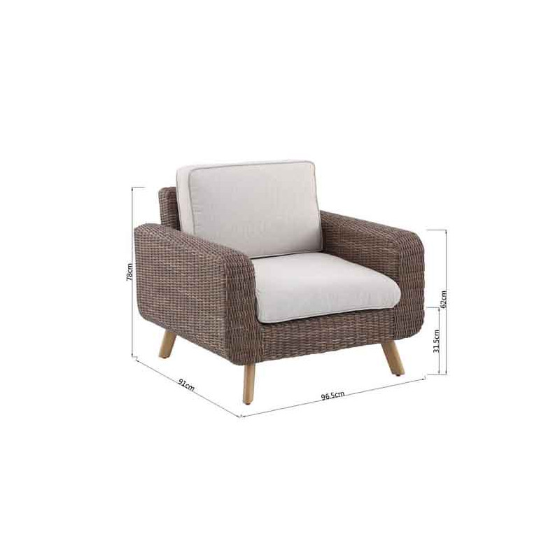Fauteuil bas de jardin Nerea en résine tressée - NATERIAL - 86545440