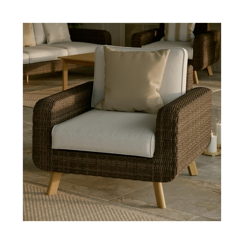 Fauteuil bas de jardin Nerea en résine tressée - NATERIAL - 86545440