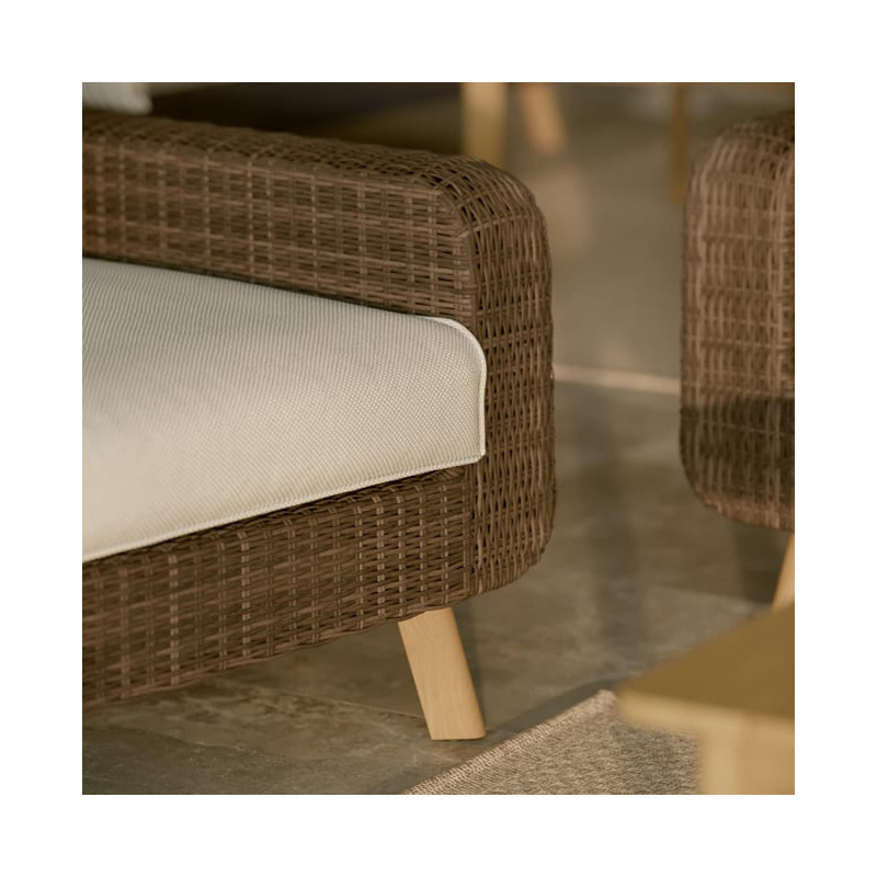 Fauteuil bas de jardin Nerea en résine tressée - NATERIAL - 86545440
