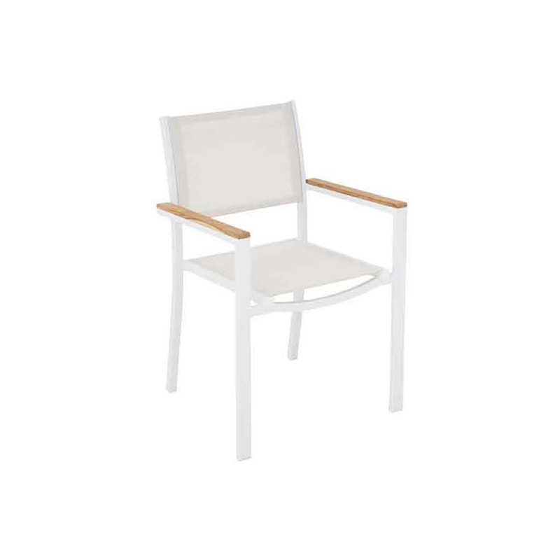 Fauteuil de jardin Persea en aluminium et textilène Blanc - NATERIAL - 90339788