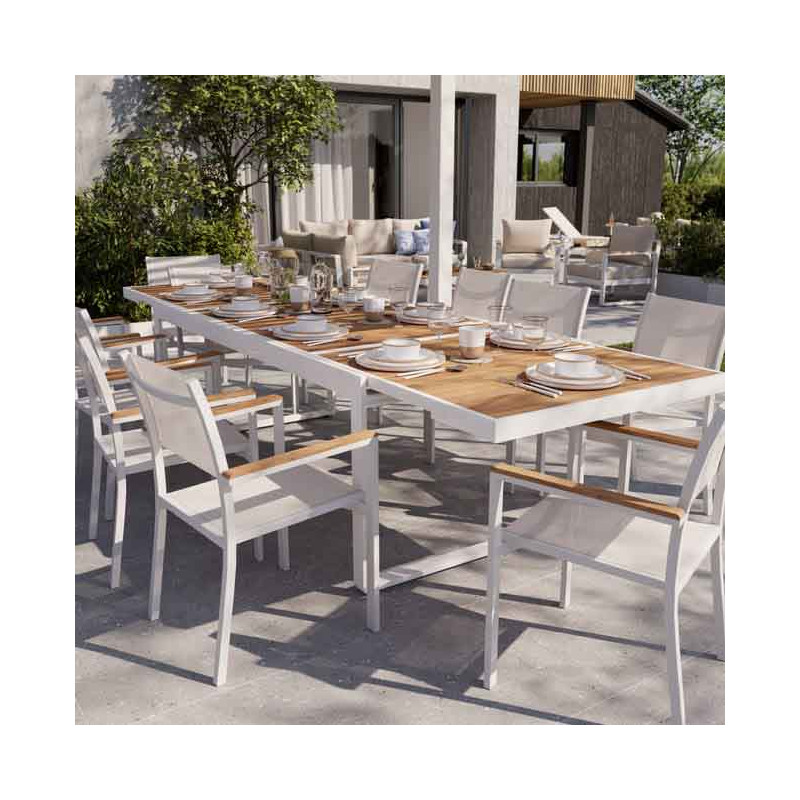 Fauteuil de jardin Persea en aluminium et textilène Blanc - NATERIAL - 90339788