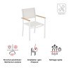 Fauteuil de jardin Persea en aluminium et textilène Blanc - NATERIAL - 90339788