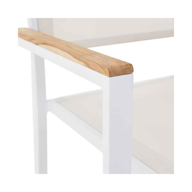 Fauteuil de jardin Persea en aluminium et textilène Blanc - NATERIAL - 90339788