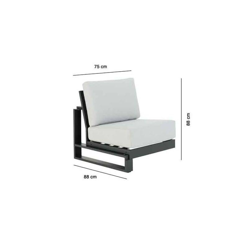 Élément milieu corner Athena Gris anthracite - NATERIAL - 86549124