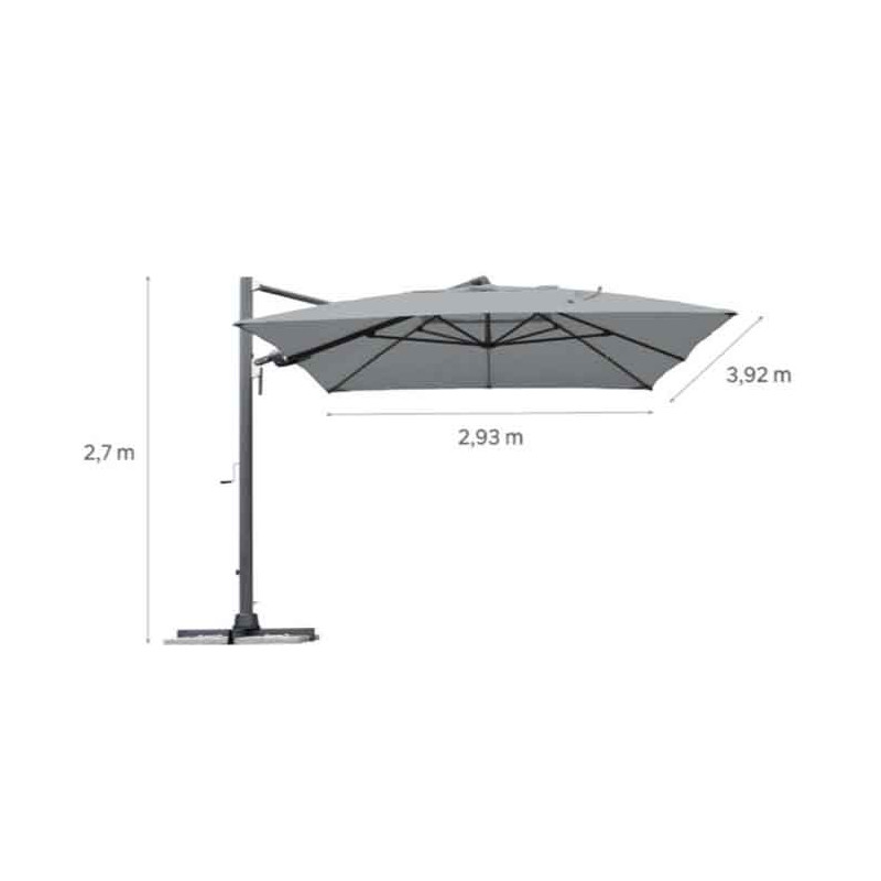 Parasol déporté rectangulaire Sombra Gris - NATERIAL - 83719278