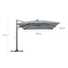 Parasol déporté rectangulaire Sombra Gris - NATERIAL - 83719278