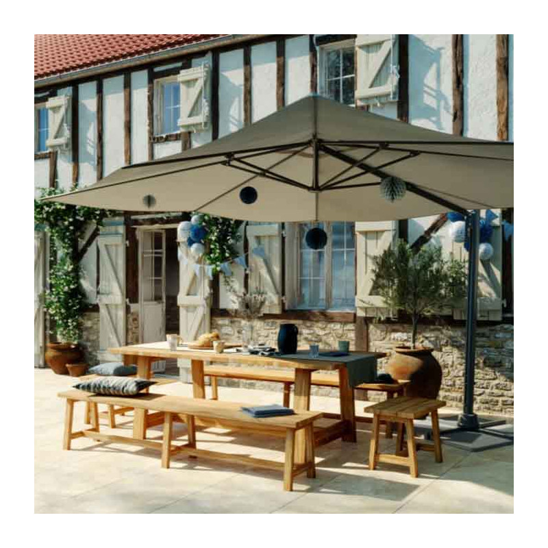 Parasol déporté rectangulaire Sombra Gris - NATERIAL - 83719278